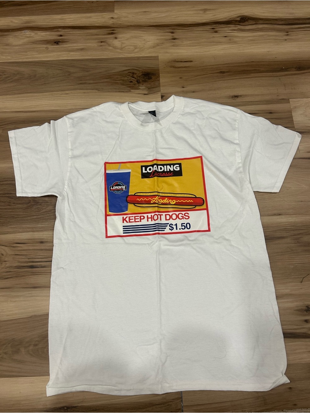 Loading Lacrosse Licensed 'Keep Hot Dogs' Graphic Tee - White